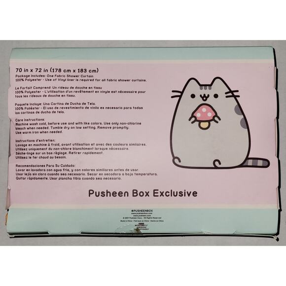 Pusheen Cat Fabric Shower Curtain 70x72” - Fall 2017 Subscription Box Exclusive - Picture 3 of 5